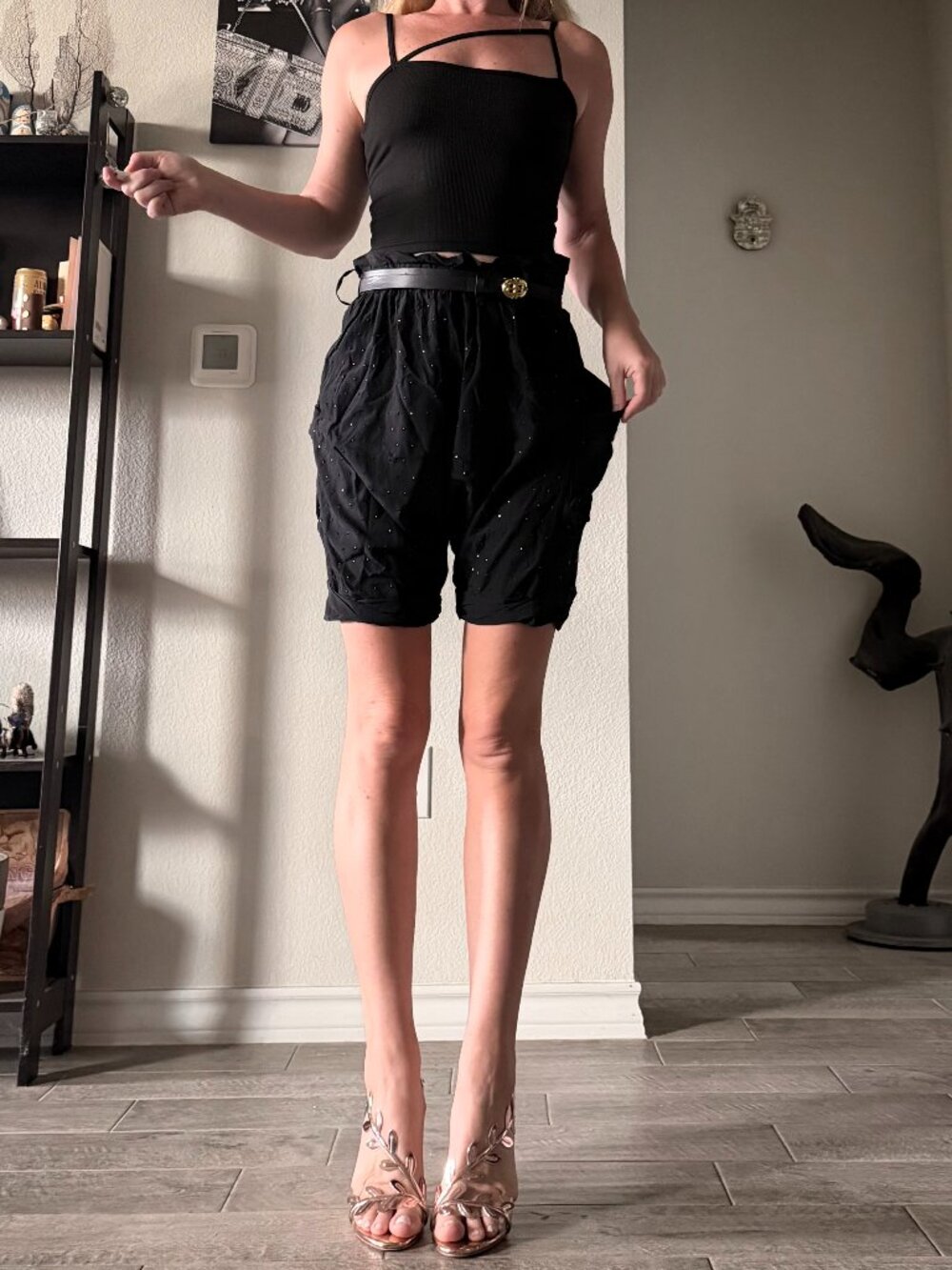 Pinko Women's Chic Black Shorts, size M